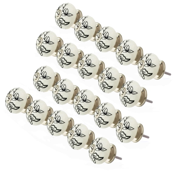 Mascot Hardware Designer 1-3/5 In. (41Mm) Black & White Cabinet Knob - Pack of 20