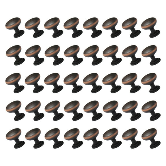 Mascot Hardware Elegant 1 in. Oil Rubbed Bronze Round Metal Cabinet Knobs - Pack of 40