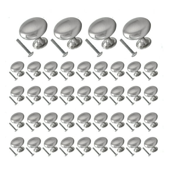 Mascot Hardware Elegant 1 in. Satin Nickel Round Metal Cabinet Knobs - Pack of 40