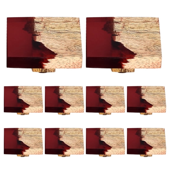 Mascot Hardware Frosted Timber 1-2/3 In. Red & Wood Cabinet Knob - Pack of 10