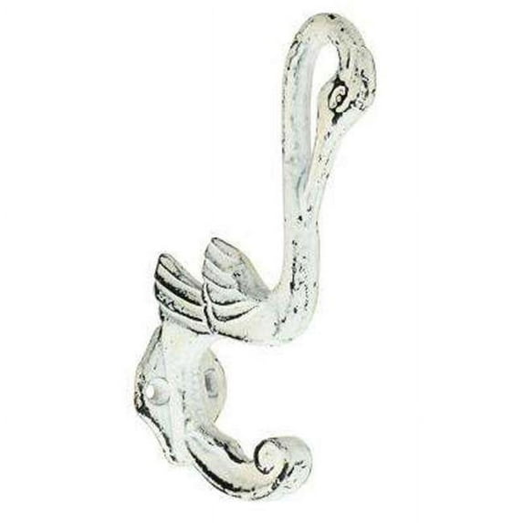 Mascot Hardware HK027WHP 5 in. Swan Distressed White Hat & Coat Hook, Pack of 5