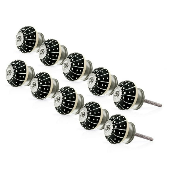 Mascot Hardware Intersection 1-3/5 In. Black & White Cabinet Knob - Pack of 10