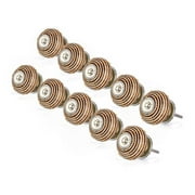 Mascot Hardware Ringed 1-3/5 In. Dotted Brown Round Cabinet Knob - Pack of 10