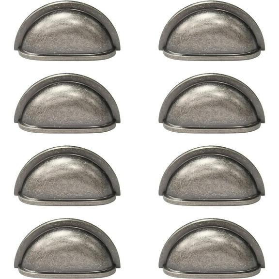 Mascot Hardware Shell 3 In. (76Mm) Antique Pewter Cup Drawer Pull - Pack of 8