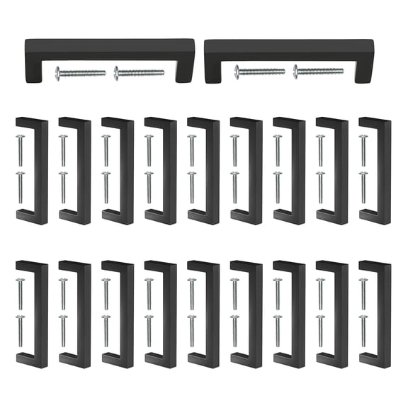 Mascot Hardware Square Bar 3 In. (76Mm) Matte Black Drawer Pull - Pack of 10
