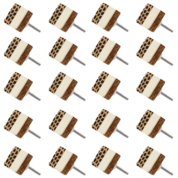 Mascot Hardware Stone Pattern 1-1/3 In. White Half & Half Square Cabinet Knob - Pack of 20