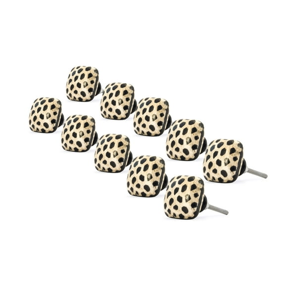 Mascot Hardware Stone Pattern Flat 1-3/8 In. (35Mm) Black On Distressed Yellow Cabinet Knob - Pack of 10