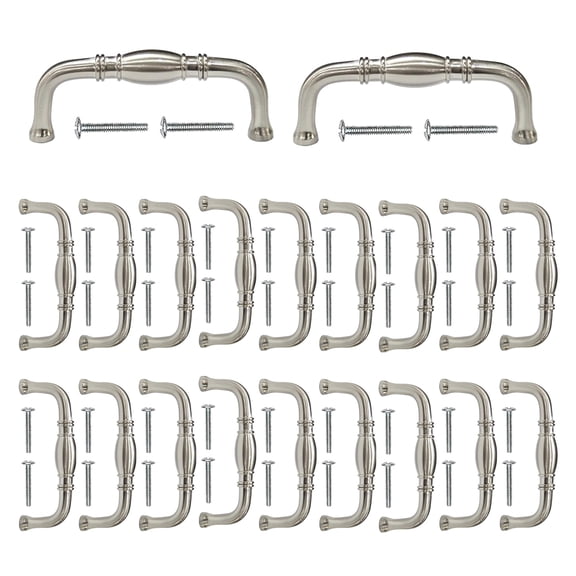 Mascot Hardware Traditional 3 In. (76Mm) Satin Nickel Drawer Pull - Pack of 20