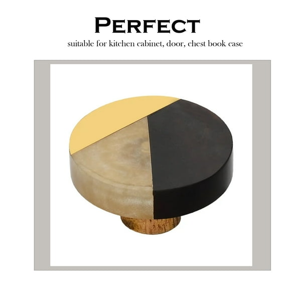 Mascot Hardware Tricolor Wooden Resin Cabinet Knob - Pack of 10 Style 12