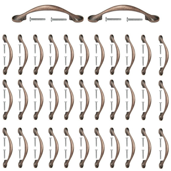 Mascot Hardware Wide Footed 3 In. (76Mm) Antique Copper Drawer Pull - Pack of 40