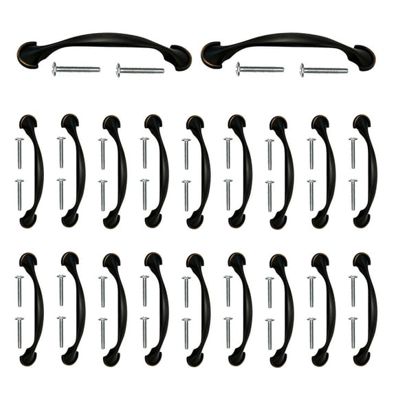 Mascot Hardware Wide Footed 3 In. (76Mm) Oil Rubbed Bronze Drawer Pull - Pack of 20