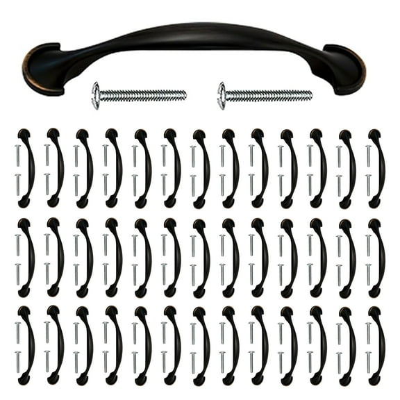 Mascot Hardware Wide Footed 3 In. (76Mm) Oil Rubbed Bronze Drawer Pull - Pack of 40