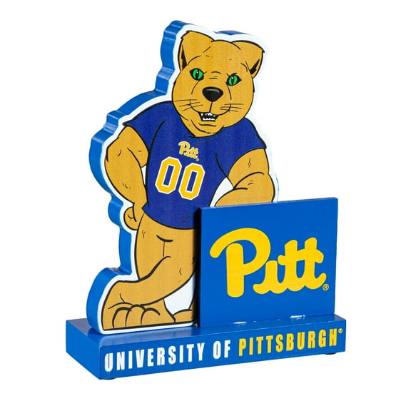 Evergreen 8 in. Wooden Mascot Statue with Team Logo, University of Pittsburgh