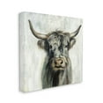 thumbnail image 1 of Masculine Bull Portrait Cottage Brown Tan Painting Animals & Insects Gallery-Wrapped Canvas Print Wall Art, 17x17, 1 of 1