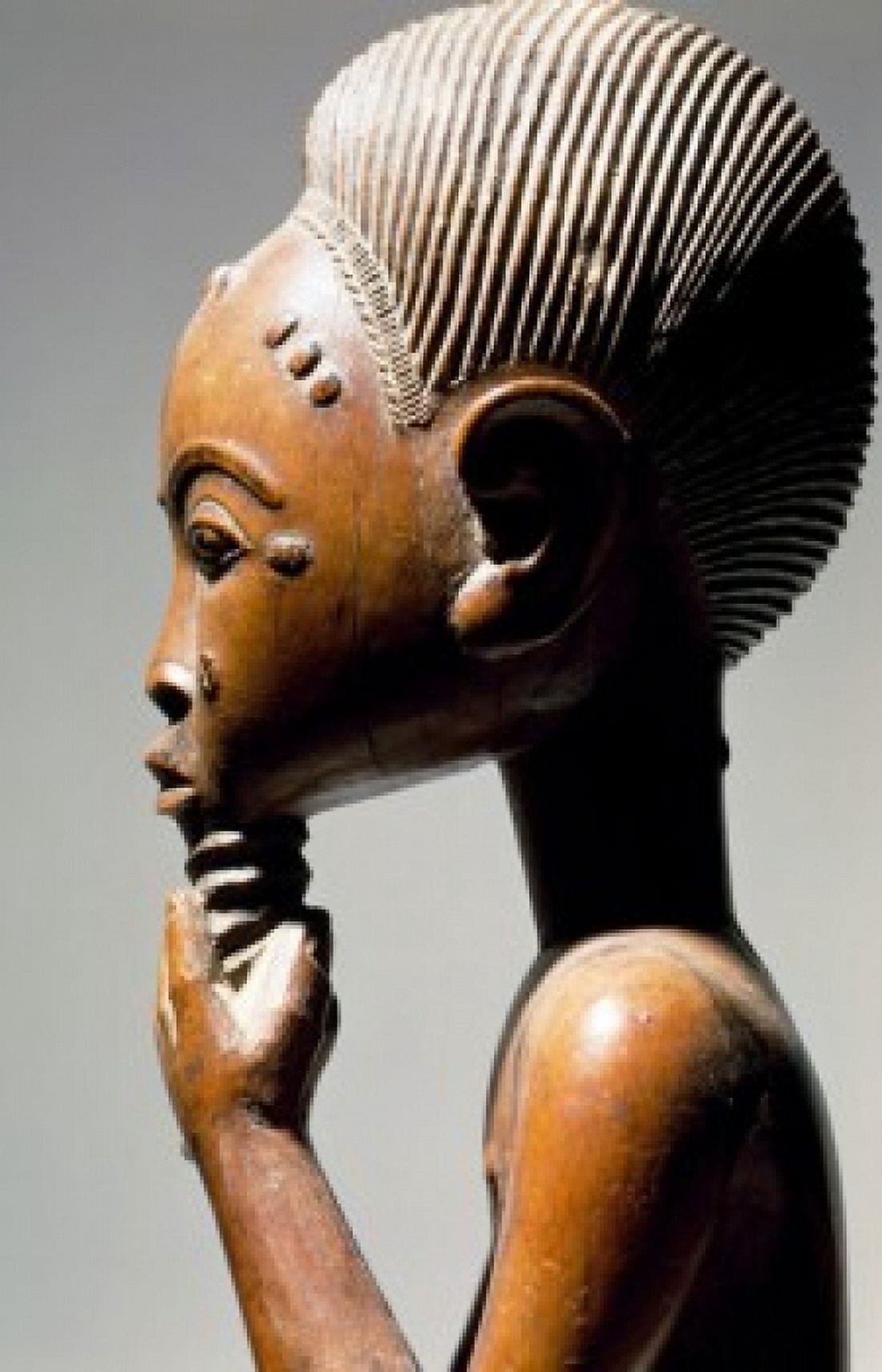 Masculine Figure wood African Art Canvas Art - (18 x 24)