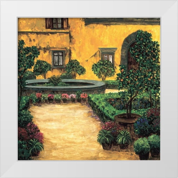 Masdeu, Montserrat 12x12 White Modern Wood Framed Museum Art Print Titled - Jardin Toscana