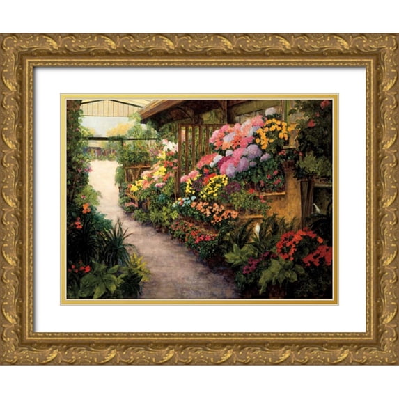 Masdeu, Montserrat 18x15 Gold Ornate Wood Framed with Double Matting Museum Art Print Titled - Spring Flower Market