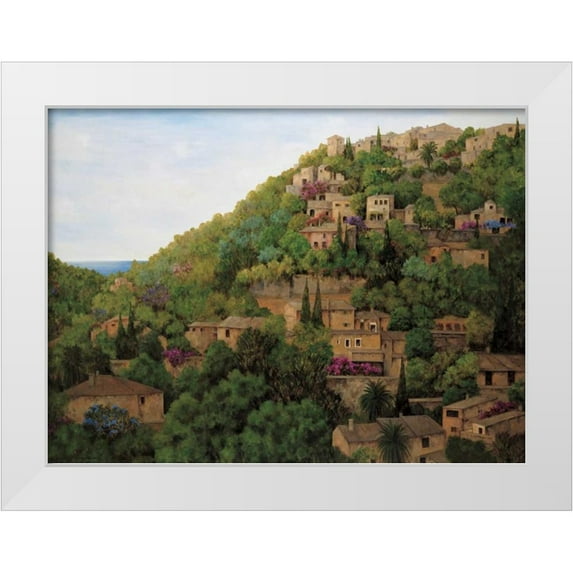 Masdeu, Montserrat 24x19 White Modern Wood Framed Museum Art Print Titled - Vista de Deia