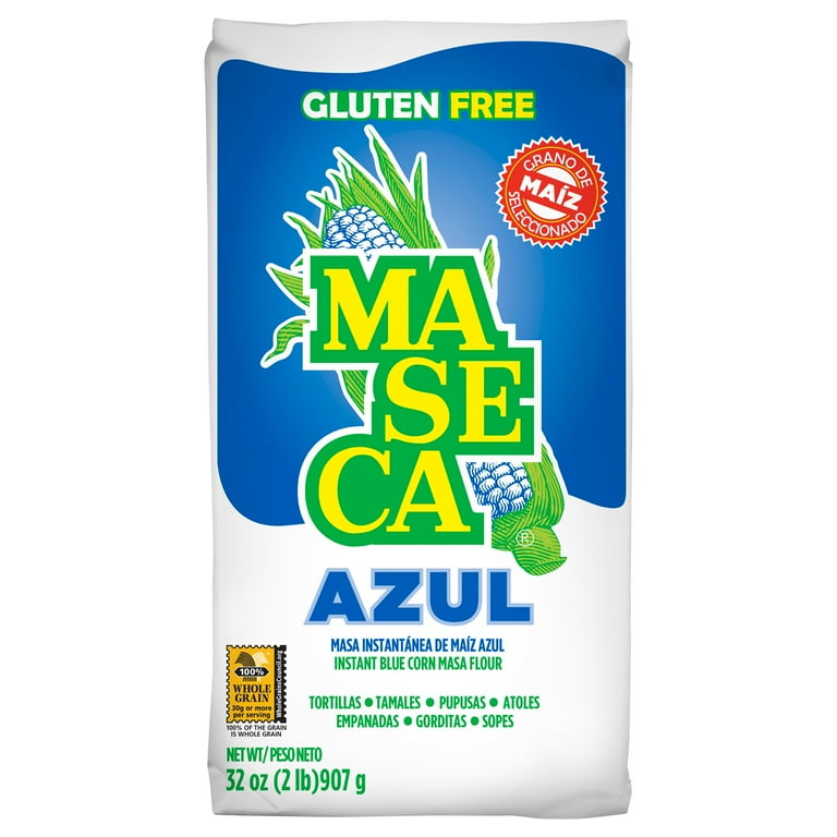 Maseca Blue Instant Corn Masa Flour, 32 oz, Traditional Mexican