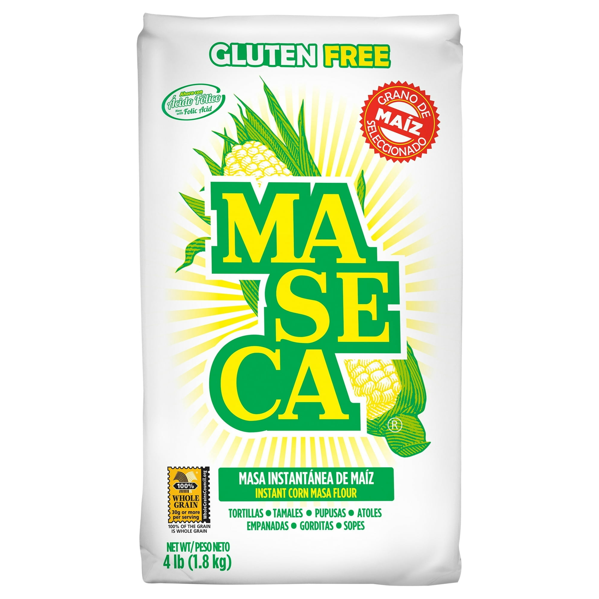 Maseca Gluten Free Instant Corn Masa Flour 4 lb - Walmart.com
