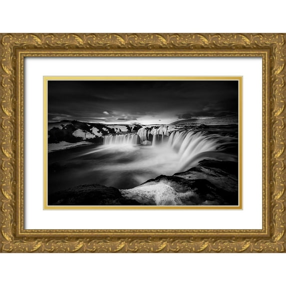 Maseda Varela, Alfonso 18x13 Gold Ornate Wood Framed with Double Matting Museum Art Print Titled - Waterfall Of The Gods