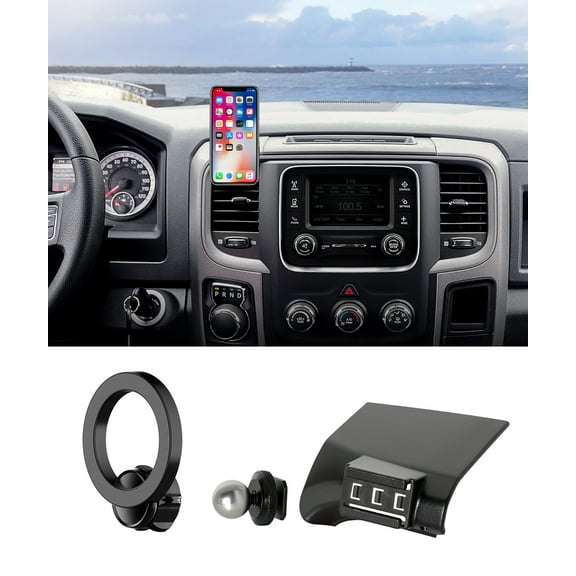 MaserWeller Car Phone Holder for 2013-2018 Dodge Ram 1500 2500 3500 Accessories, 360° Rotation Phone Mount Compatible with MagSafe, Cell Phone Holder Does Not Affect Air Vent