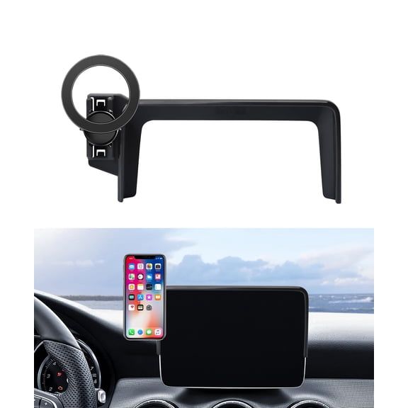 MaserWeller Car Phone Holder for 2015-2019 Mercedes Benz CLA / 2016-2020 GLA / 2017-2019 A-Class Accessories 8-Inch Screen Fixed Clip, 360 Rotation Phone Mount Compatible with MagSafe