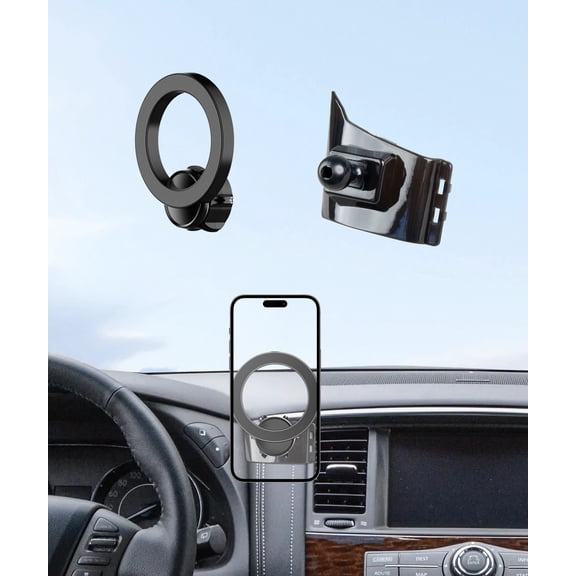 MaserWeller Car Phone Holder for 2017-2020 Nissan Armada 2014-2019 Infiniti QX80 Accessories, 360 Rotation Phone Mount Compatible with MagSafe, Cell Phone Holder Does Not Affect Air Vent