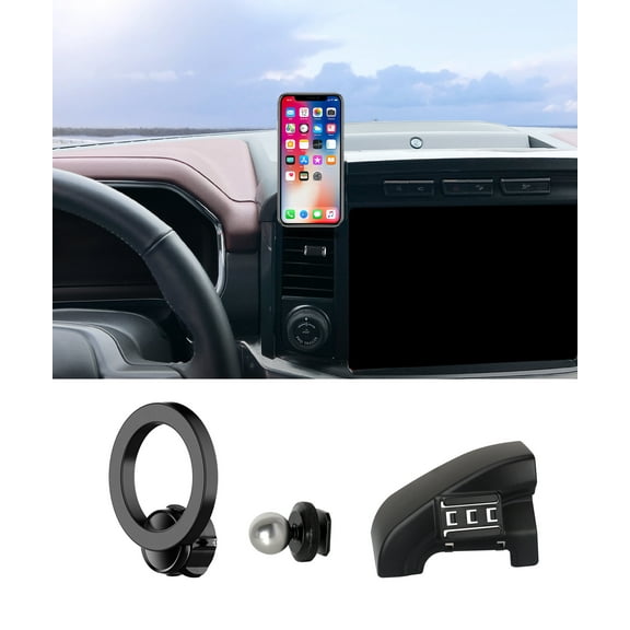 MaserWeller Car Phone Holder for 2021 2022 2023 2024 Ford F-150 Accessories, 360° Rotation Phone Mount Compatible with MagSafe, Cell Phone Holder Does Not Affect Air Vent