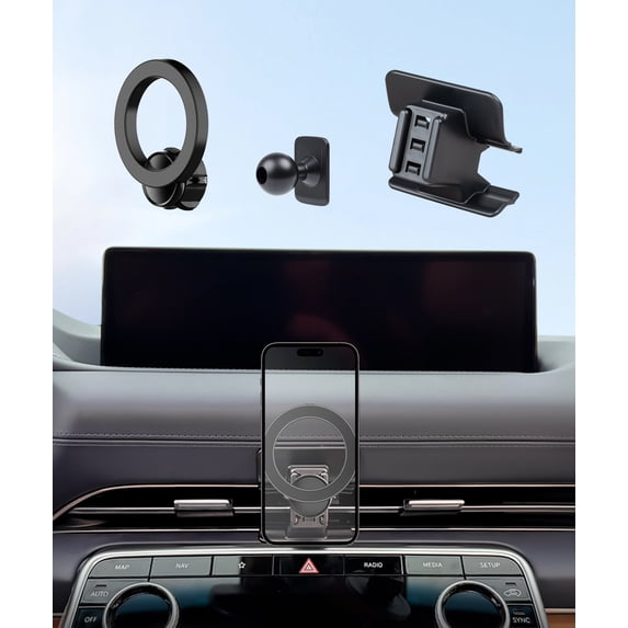 MaserWeller Car Phone Holder for 2021-2024 Genesis GV80 Accessories, 360° Rotation Phone Mount Compatible with MagSafe, Cell Phone Holder Does Not Affect Air Vent