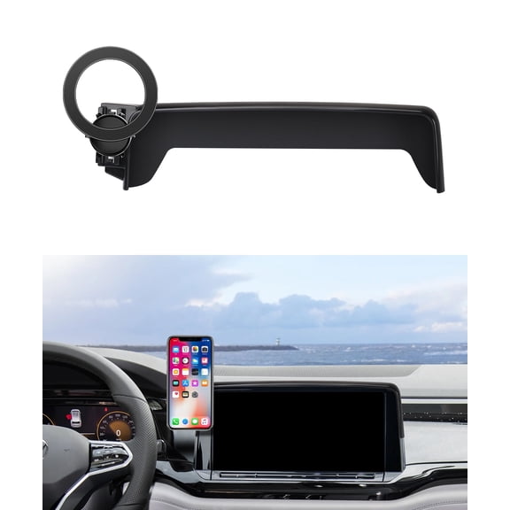 MaserWeller Car Phone Holder for 2024-2026 VW Atlas / VW Altas Cross Sport Accessories 12-Inch Screen Fixed Clip, 360 Rotation Phone Mount Compatible with MagSafe, Cell Phone Holder