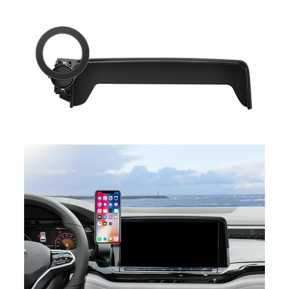 MaserWeller Car Phone Holder for 2024 2025 VW Atlas / VW Altas Cross Sport Accessories 12-Inch Screen Fixed Clip, 360 Rotation Phone Mount Compatible with MagSafe, Cell Phone Holder