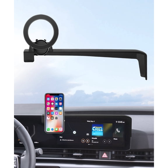 MaserWeller Car Phone Holder for 2025 2026 Kia Carnival Accessories 12.3-Inch Screen Fixed Clip, 360 Rotation Phone Mount Compatible with MagSafe, Cell Phone Holder Does Not Affect Air Vent