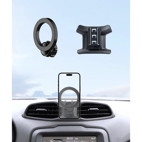 MaserWeller Car Phone Holder for Jeep Renegade 2015-2023 Accessories, 360° Rotation Phone Mount Compatible with MagSafe, Cell Phone Holder Does Not Affect Air Vent