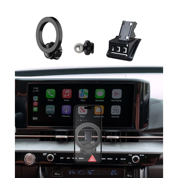 MaserWeller Car Phone Holder for Kia Carnival 2022-2023 Accessories, 360° Rotation Phone Mount Compatible with MagSafe, Cell Phone Holder Does Not Affect Air Vent