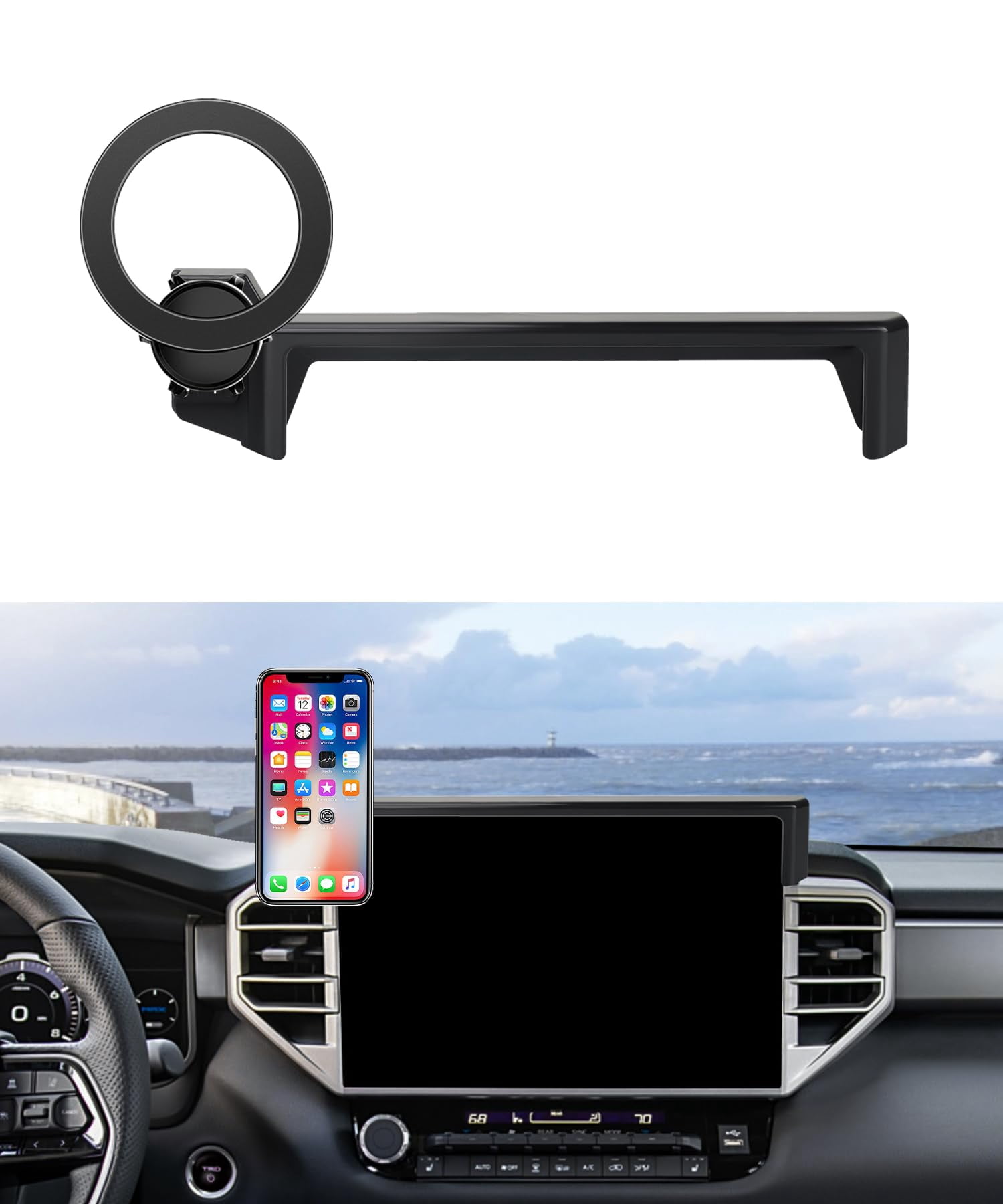BEERTE Custom MagSafe Car Mount For Toyota Tundra 2022-2025 - Strong Magnetic Vent Mount, 360° Rotation