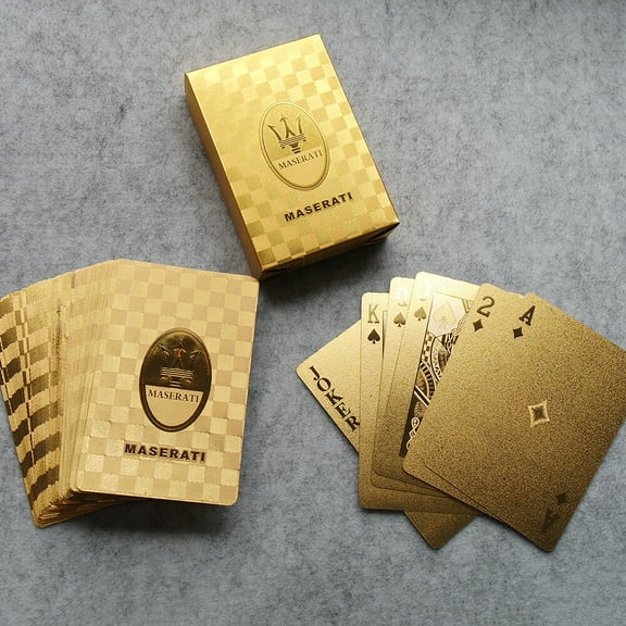 Maserati Luxury 24K Gold Foil Poker Playing Cards Waterproof Plastic Set Gift