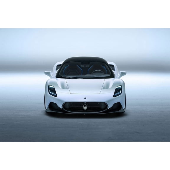 Maserati MC20 Super Sport Car White Wall Poster - 12x18 Inch Laminated Poster - Stunning Detail and Bold Colors