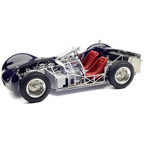 Maserati Tipo 60/61 "Birdcage" Dark Blue "Cut-Off Model" Limited Ed with Showcase and Baseplate 1/18 Diecast Model Car by CMC