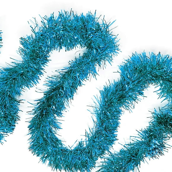 Masertor 50 Feet Christmas Foil Tinsel Garland Decoration for Holiday Tree Walll Rail Home Office Event-White-XG93201