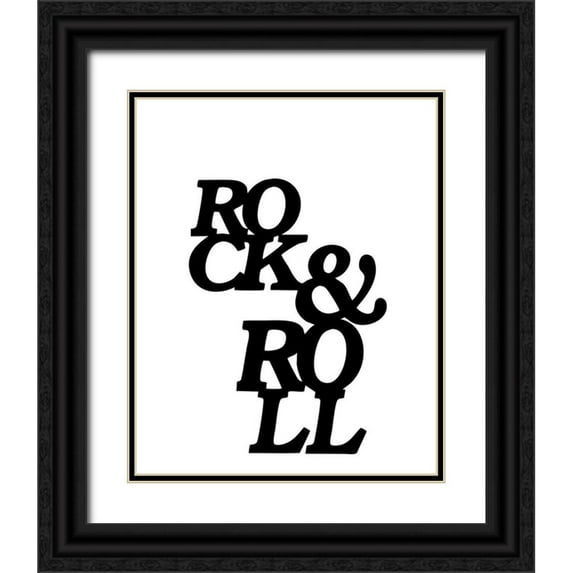Masey St. Studios 15x18 Black Ornate Wood Framed with Double Matting Museum Art Print Titled - Rock And Roll