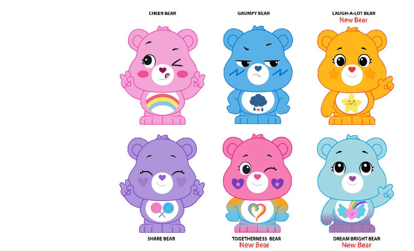 Care Bears Mash'ems Series 3, Action Figures, Random Figure, 2.5 ...