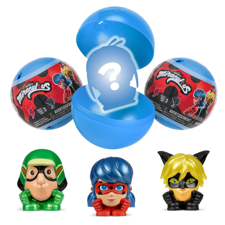 Mash'ems Miraculous - Squishy Surprise Toy Characters - Collect All 6 -  Series 3 (Styles May Vary) 