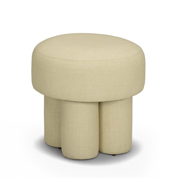 Masha Yellow Homespun Plaid Stool