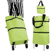 Mashaouyo 2 In 1 Foldable Shopping Cart Portable Collapsible Shopping Bag With Wheels Lightweight Rolling Shopping Bag Trolley Tote Bag Stair Climbing Cart For Traveling Shopp