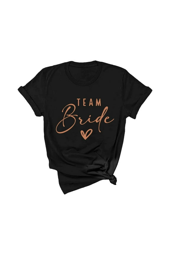 Clothing Bride Shirts for Women Bridesmaids Tee Shirt Bachelorette Party Tops Team Bride T-Shirt Bride Squad Clothes