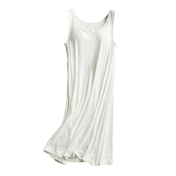 Mashaouyo Clearance Womens Pajamas NightGowns For Women Sleeveless Satin Silk Nightshirt For Women Wide Strap Plus Size Nightgowns for Women