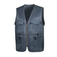 thumbnail image 1 of Mashaouyo Men Jacket Vest Men Zipper Casual Multi Pocket Sleeveless Jacket Coat British Suit Vest Blouse Clearance Sale, 1 of 4