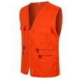 thumbnail image 1 of Mashaouyo Men Jacket Vest Men Zipper Casual Multi Pocket Sleeveless Jacket Coat British Suit Vest Blouse Clearance Sale, 1 of 3
