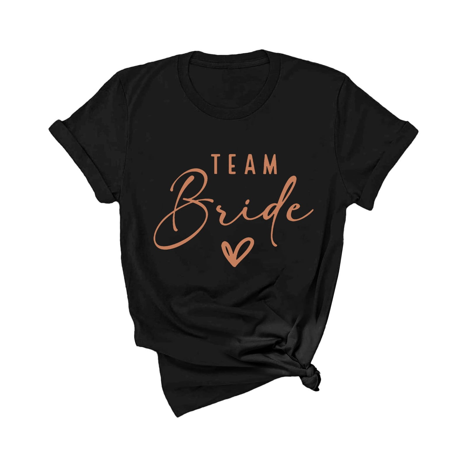 Team Bride T-Shirt - Women's Bridal Party Wedding Short Sleeve Tee With Heart Design